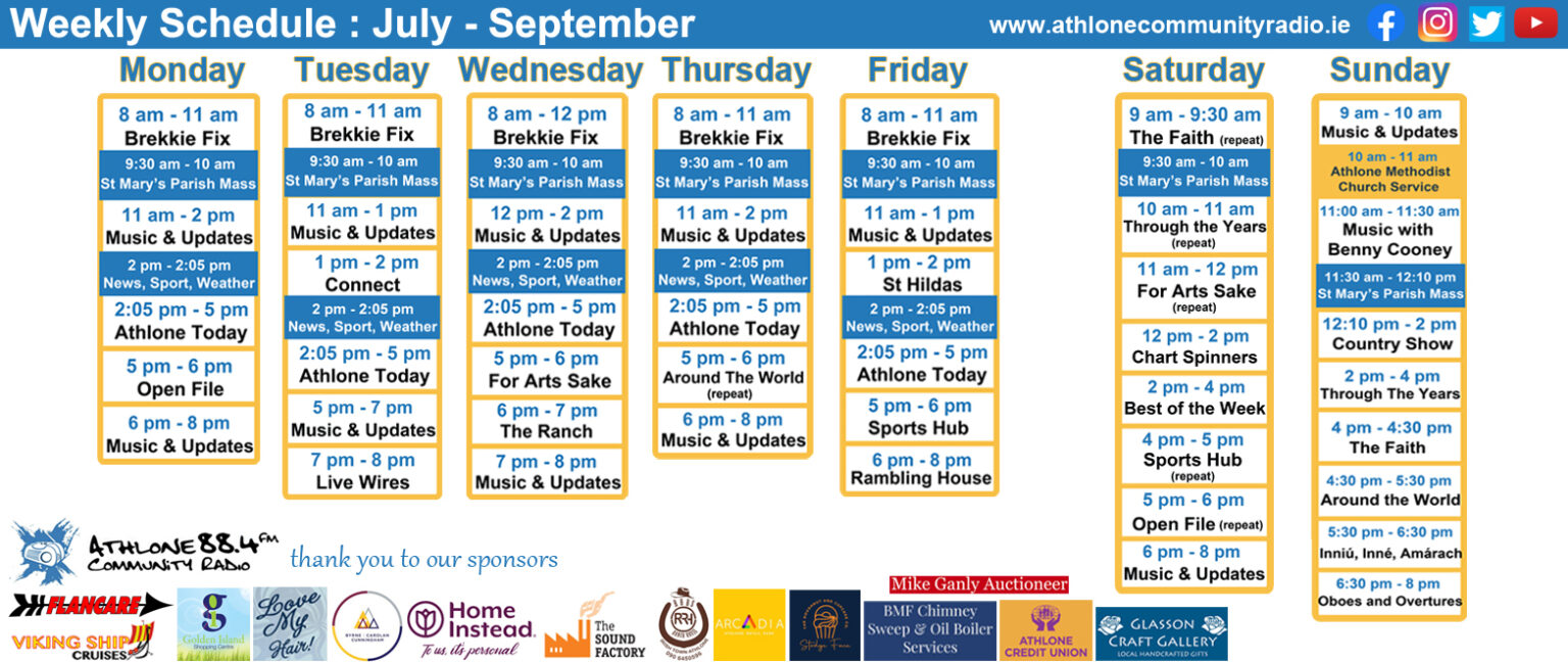 Schedule - Athlone Community Radio