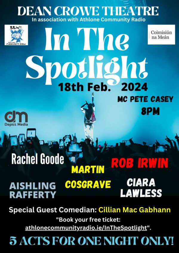 18th February 2024 8pm In The Spotlight - Free Music Event